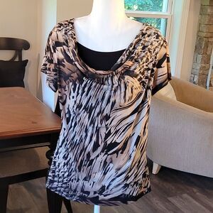 Clear Sky Black and Tan Top